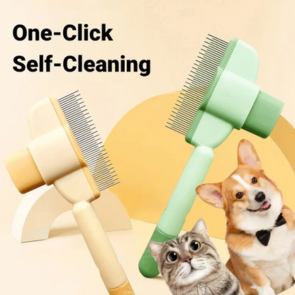 2-Pack Flea Comb for Cats & Dogs, Self-Cleaning Stainless Steel