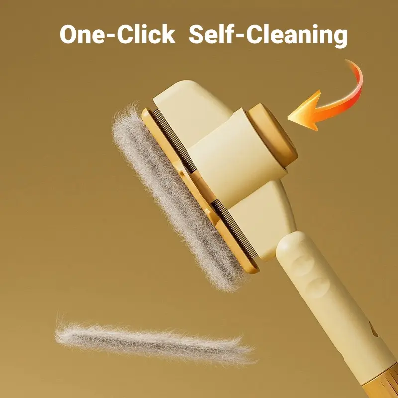 2-Pack Flea Comb for Cats & Dogs, Self-Cleaning Stainless Steel
