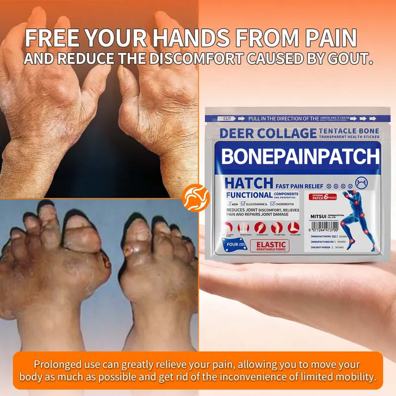 BonePainPatch Thermal Patches 6 Patches Bag for Bone Pain Relief & Muscle Recovery Balm Therapeutic Healing Therapy Healthcare Wellness Treatment