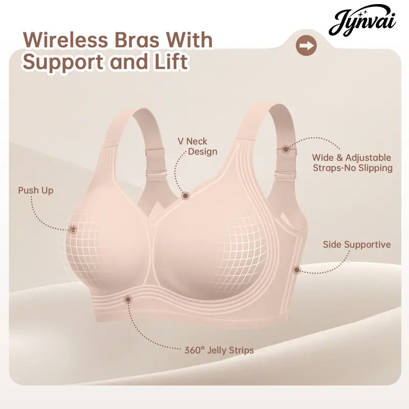 Womens Jelly Bras Full Coverage Wireless Supportive Bra