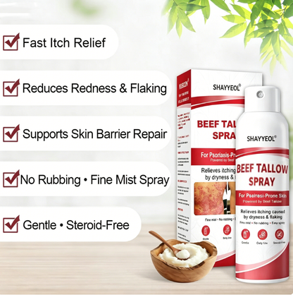 Beef Tallow Spray — Soothe & Repair Psoriasis Skin Fast | No-Rub ✨