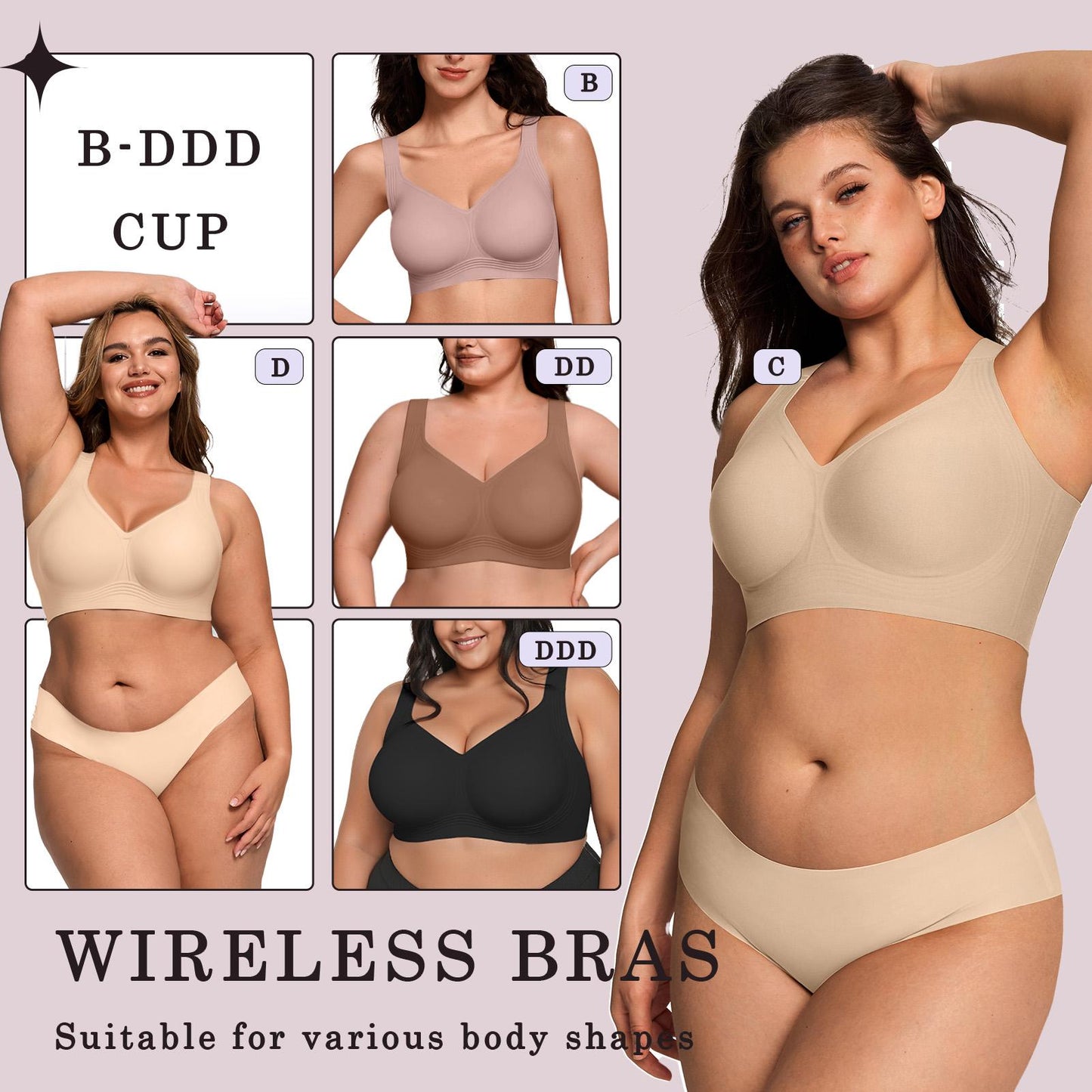 Womens Jelly Bras Full Coverage Wireless Supportive Bra