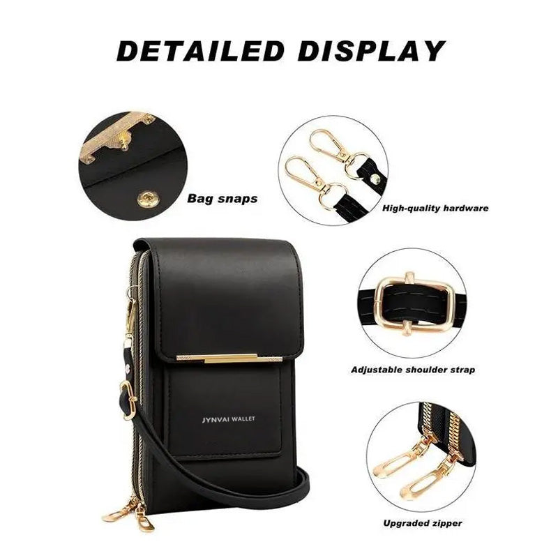 2026 Trendy Minimalist Elegant Women's Touchscreen Crossbody Phone Wallet