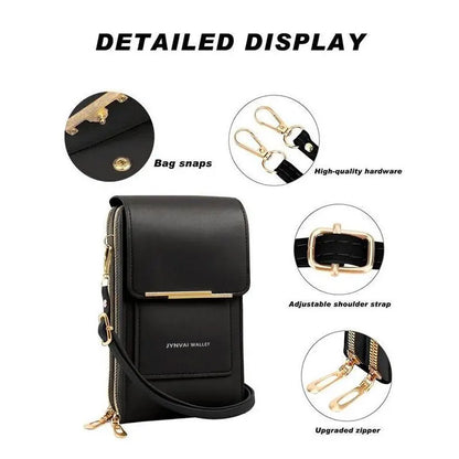 2026 Trendy Minimalist Elegant Women's Touchscreen Crossbody Phone Wallet