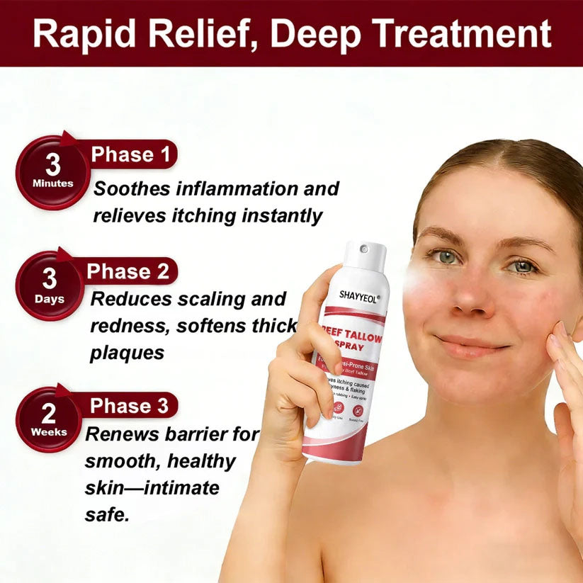 Beef Tallow Spray — Soothe & Repair Psoriasis Skin Fast | No-Rub ✨