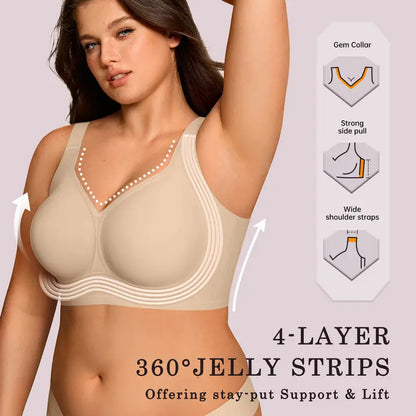 Womens Jelly Bras Full Coverage Wireless Supportive Bra